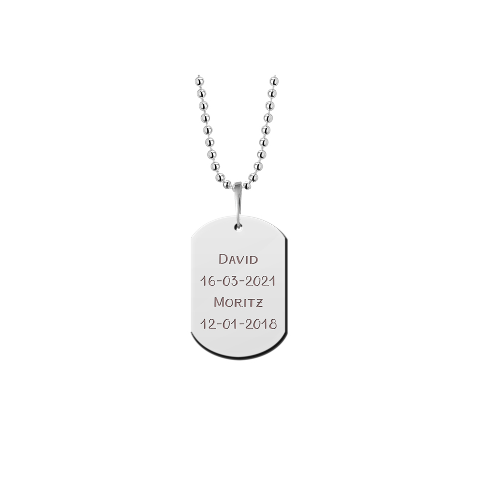 Edelstahl Dogtag Anhänger mit Gravur