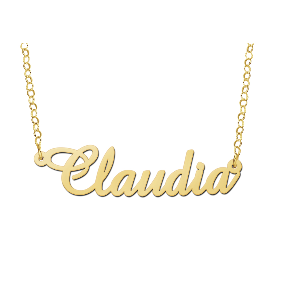 Goldene Namenskette Modell Claudia