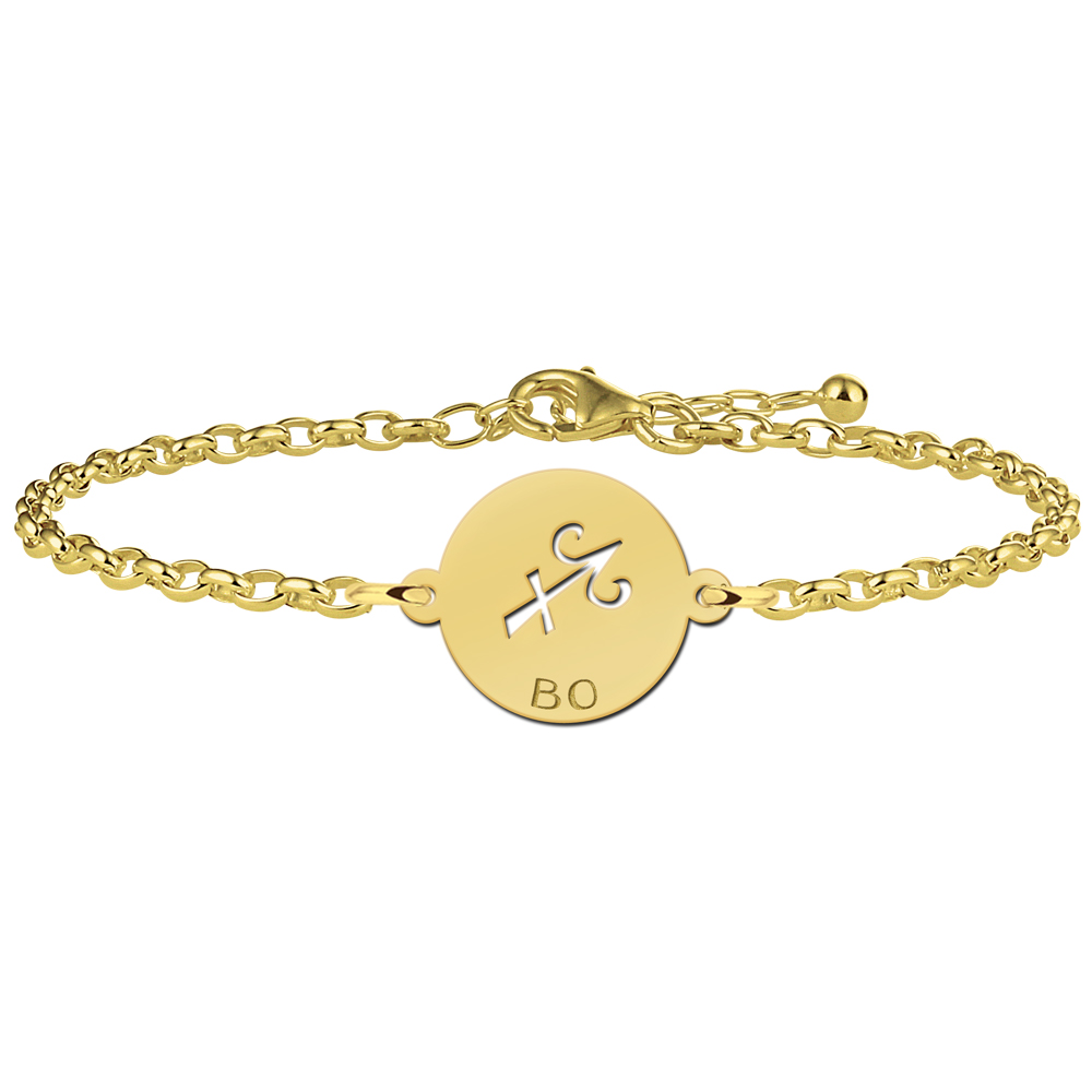 Vergoldetes Sternzeichen Armband Schütze mit Namen