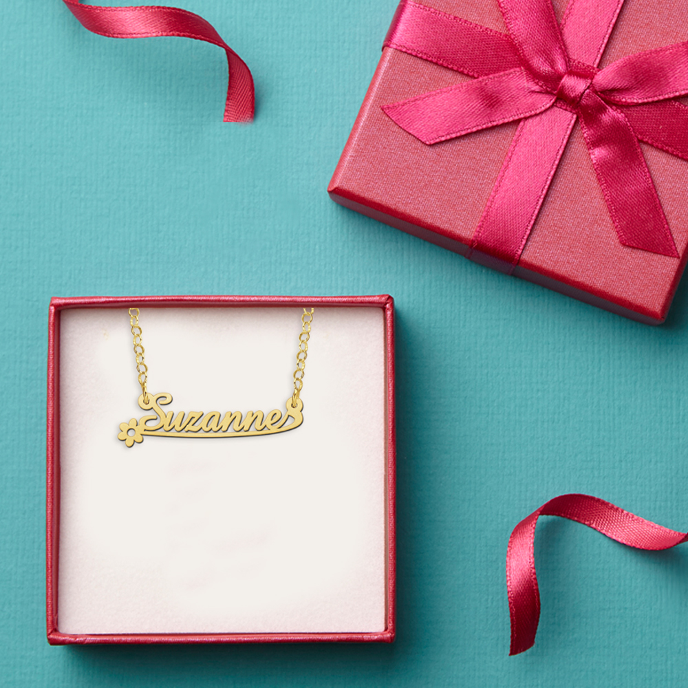 Goldene Kinder Namenskette Modell Suzanne
