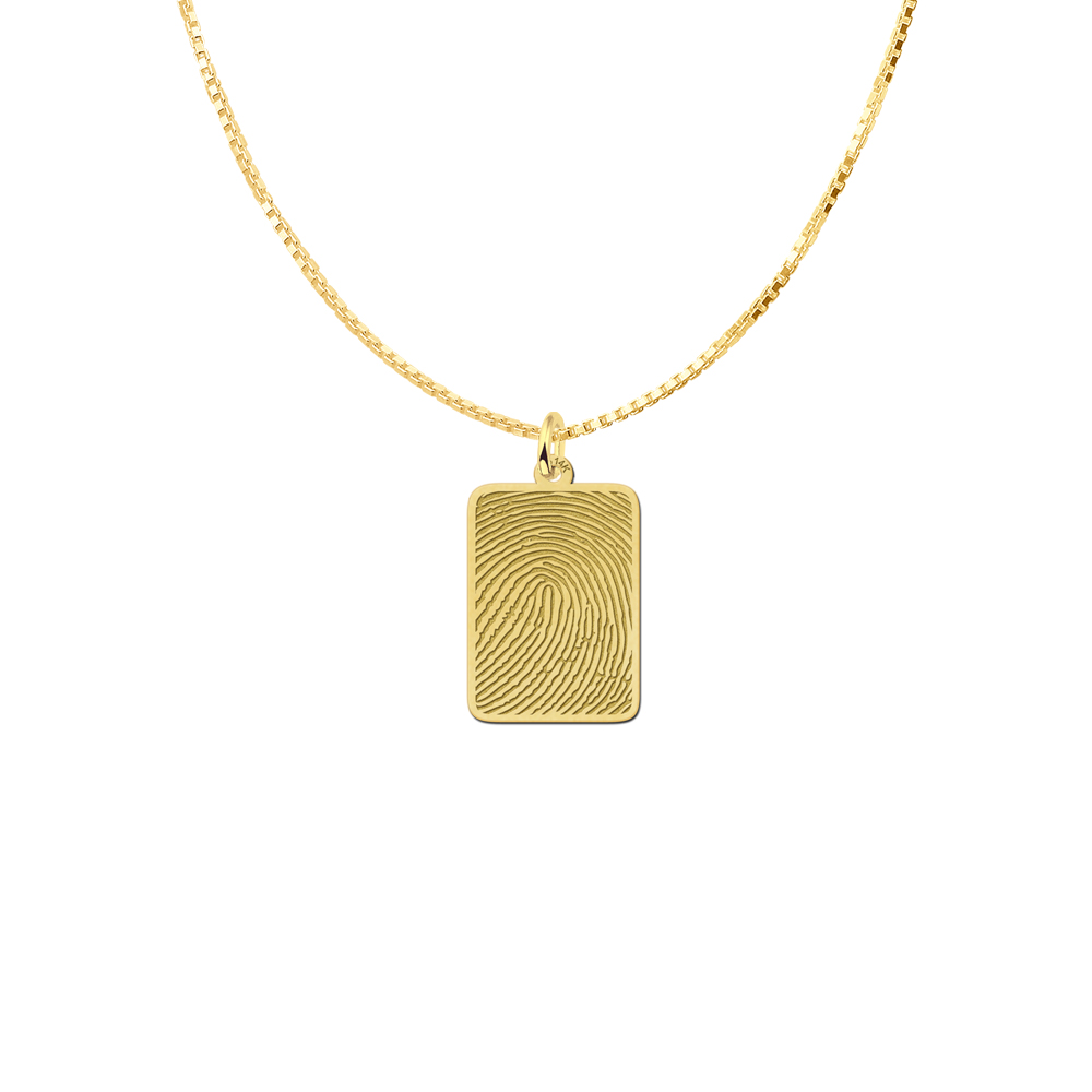 Goldener Dogtag mit Fingerabdruck