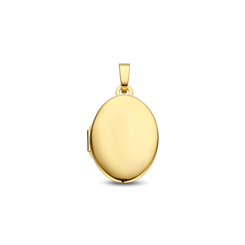Goldenes ovales Medaillon mit Gravur - klein