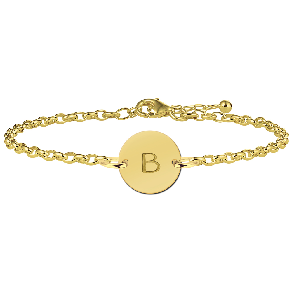 Vergoldetes rundes Armband mit Buchstaben