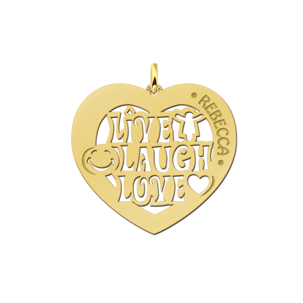 Goldener Namensanhänger Herz, Laugh 60
