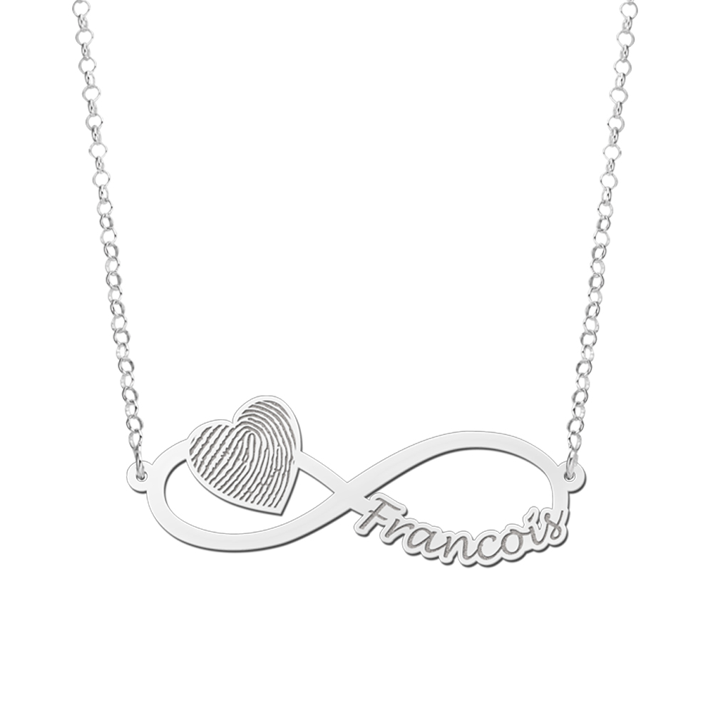 Silberne Infinity Kette mit Fingerabdruck