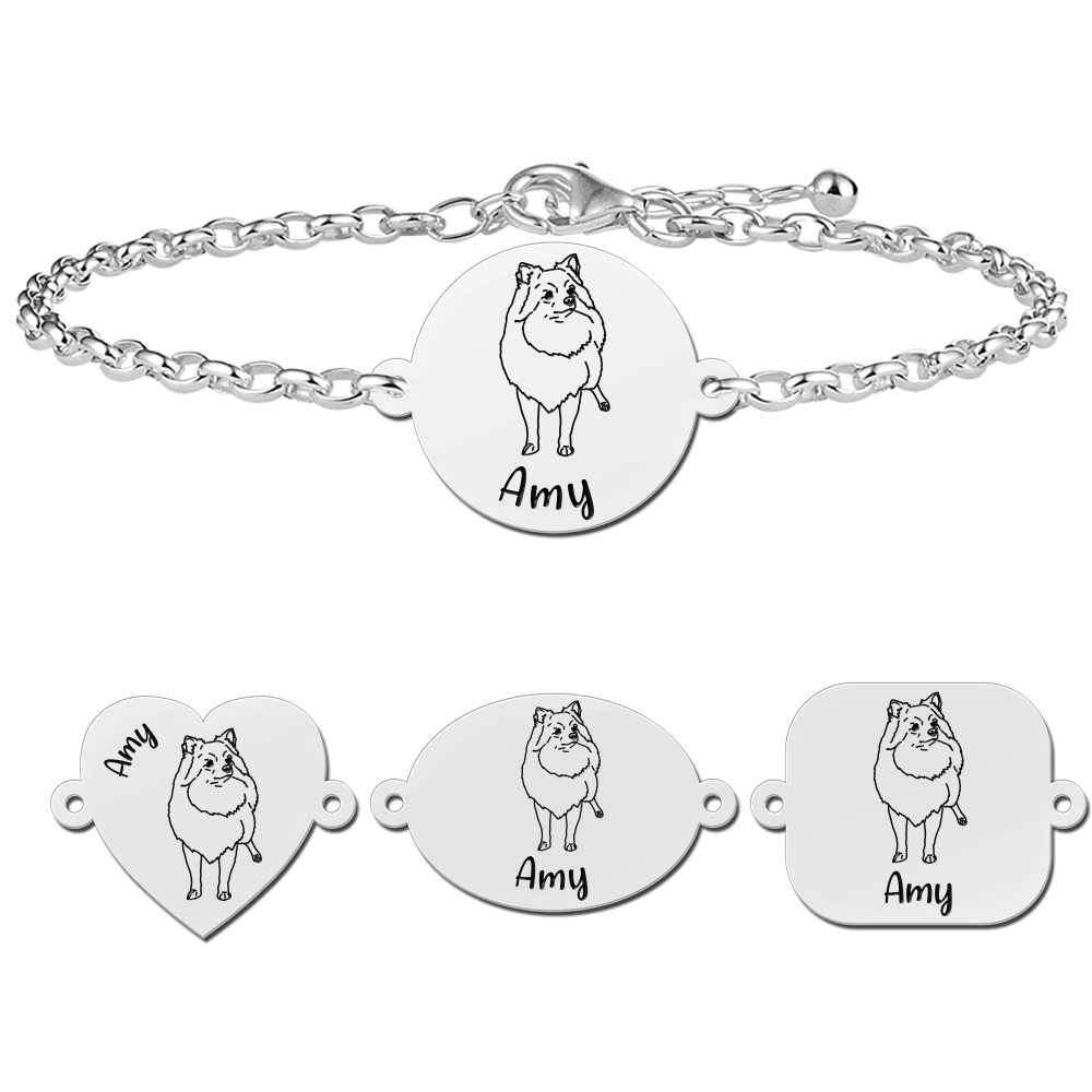 Silbernes Armband Hund Pomeranian silber