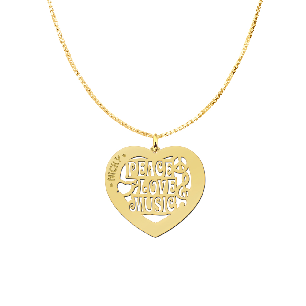 Goldener Namensanhänger Herz, Music 60