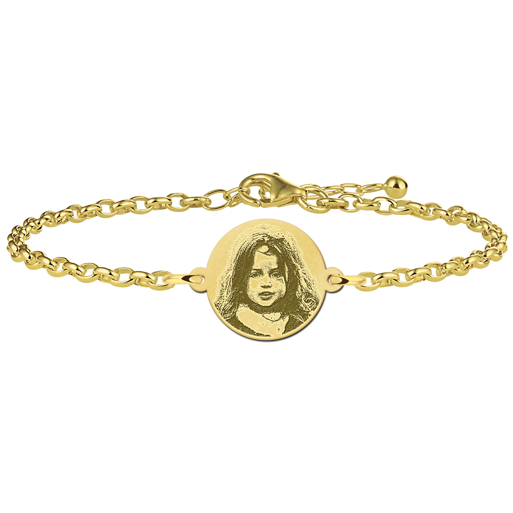 Silbernes Armband mit Foto rund