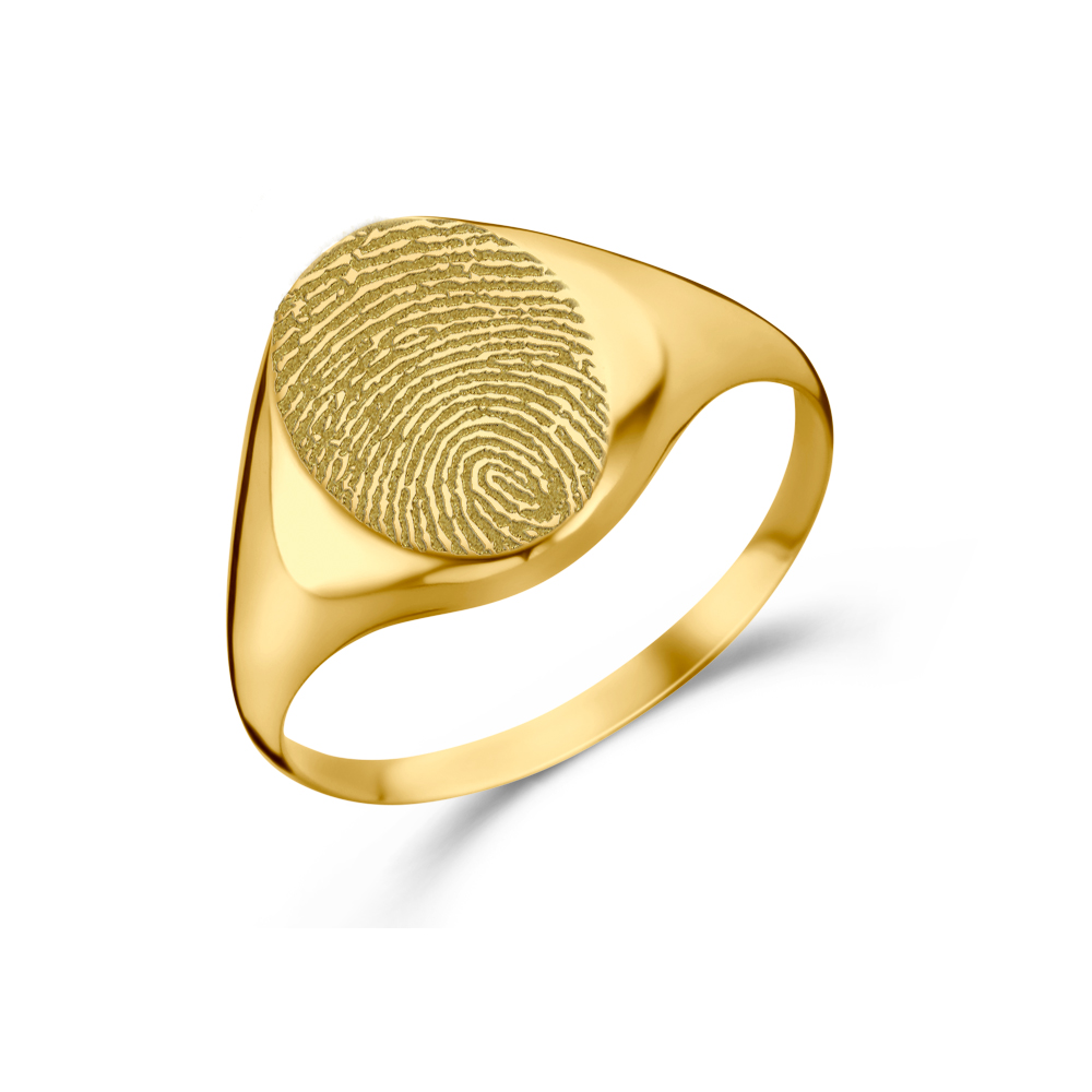 Goldener Siegelring oval mit Fingerabdruck