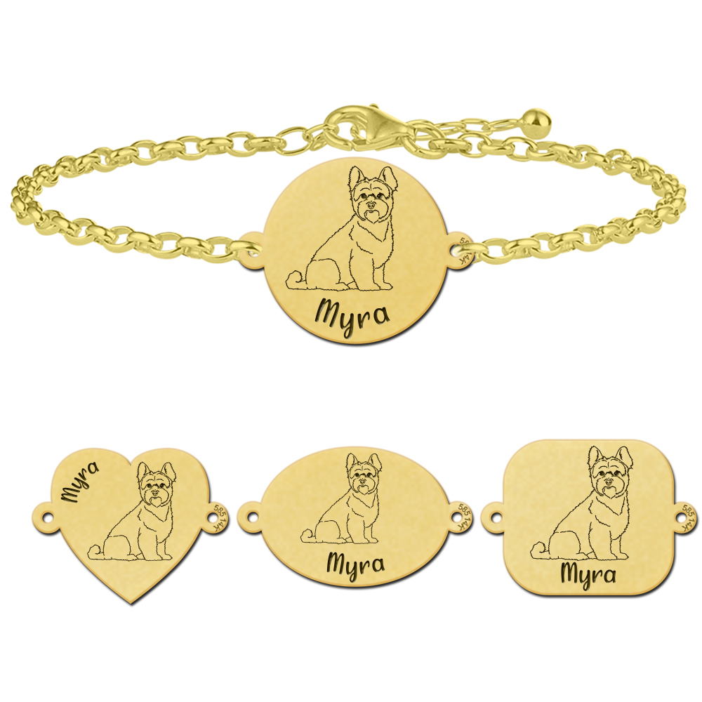 Goldener Armband mit Hund Yorkshire Terrier