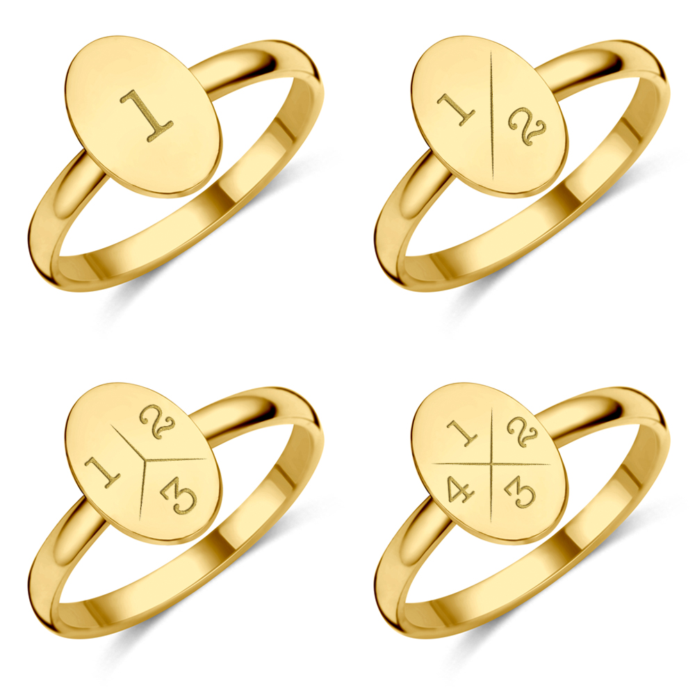 Goldener Siegelring mit Oval und Initialen
