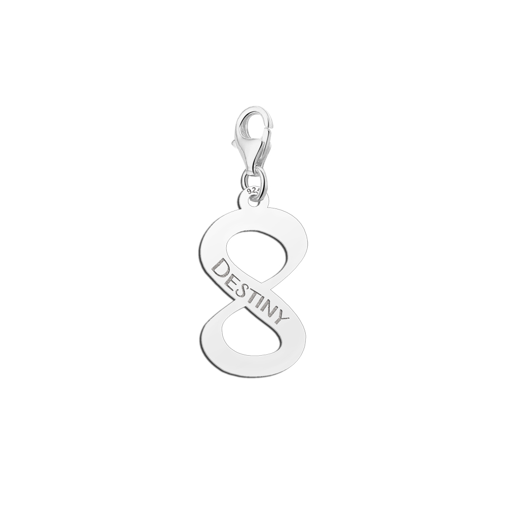 Silberne Infinity Charm mit Namen