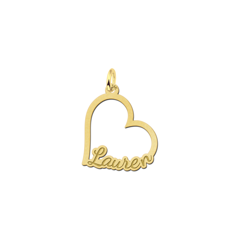 Goldener Herzanhänger mit Name