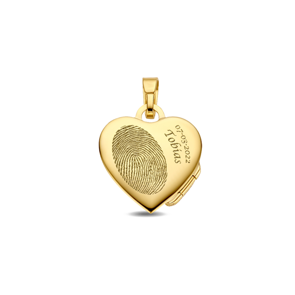 Goldenes Herz Medaillon mit Gravur - klein