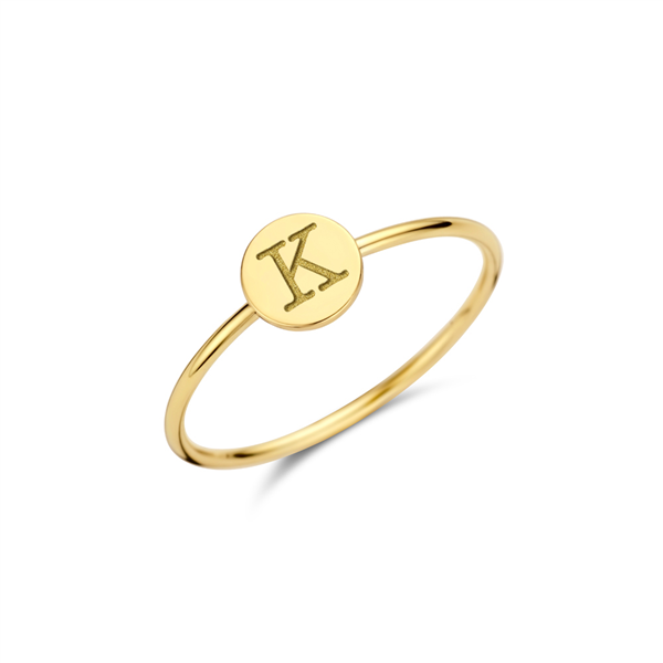 Goldener Ring mit Initialen Rund