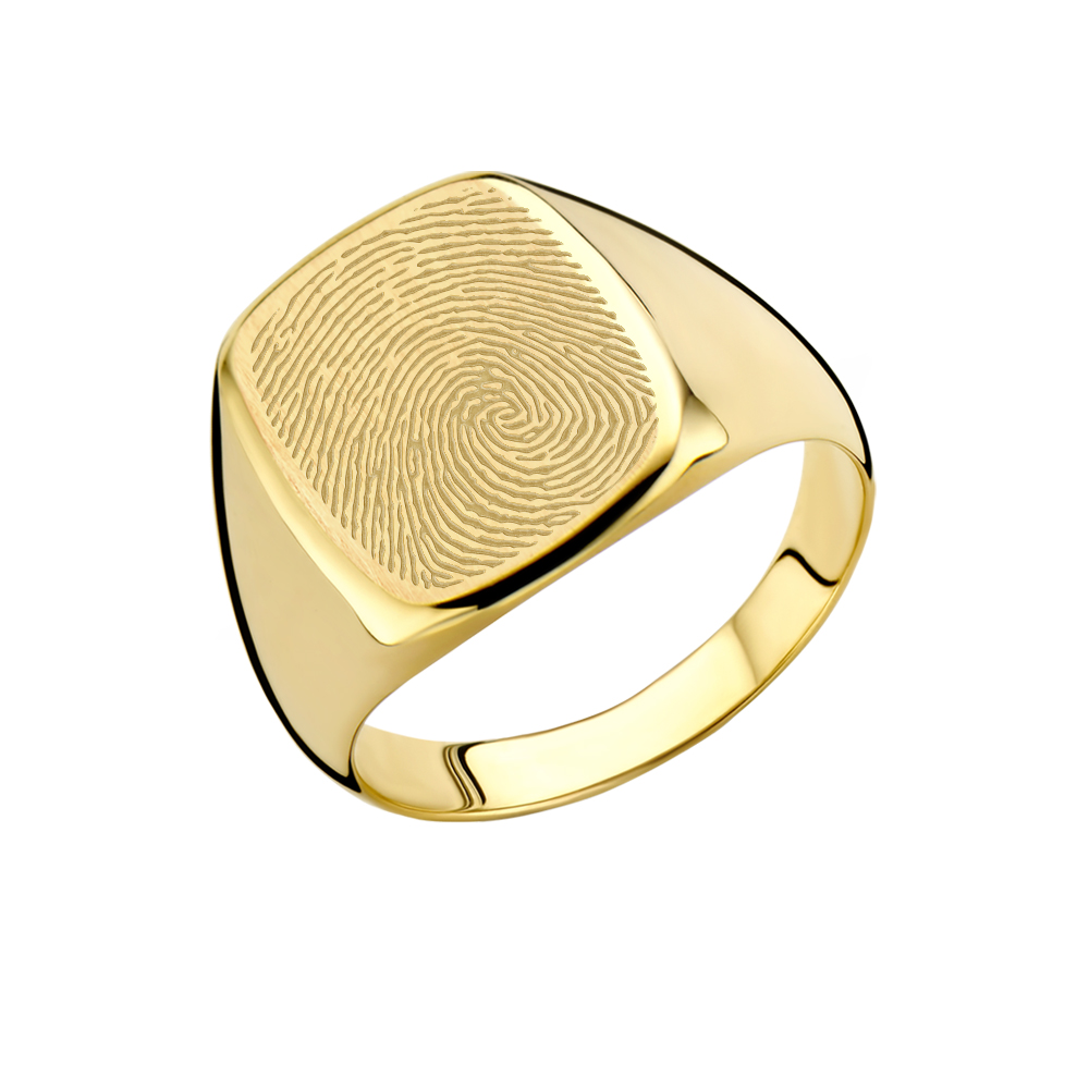 Fingerabdruck Siegelring Herren aus 14 Karat Gold