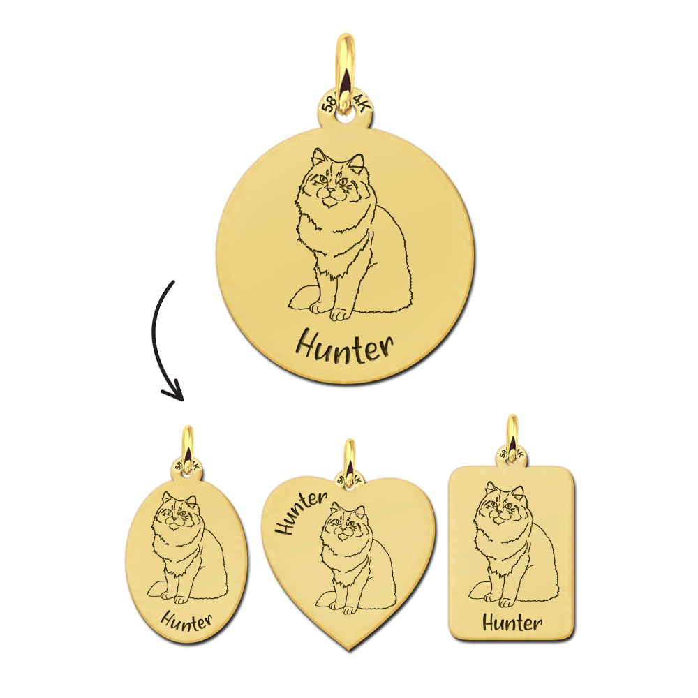 Goldene Kette mit Katze Sibirische Katze