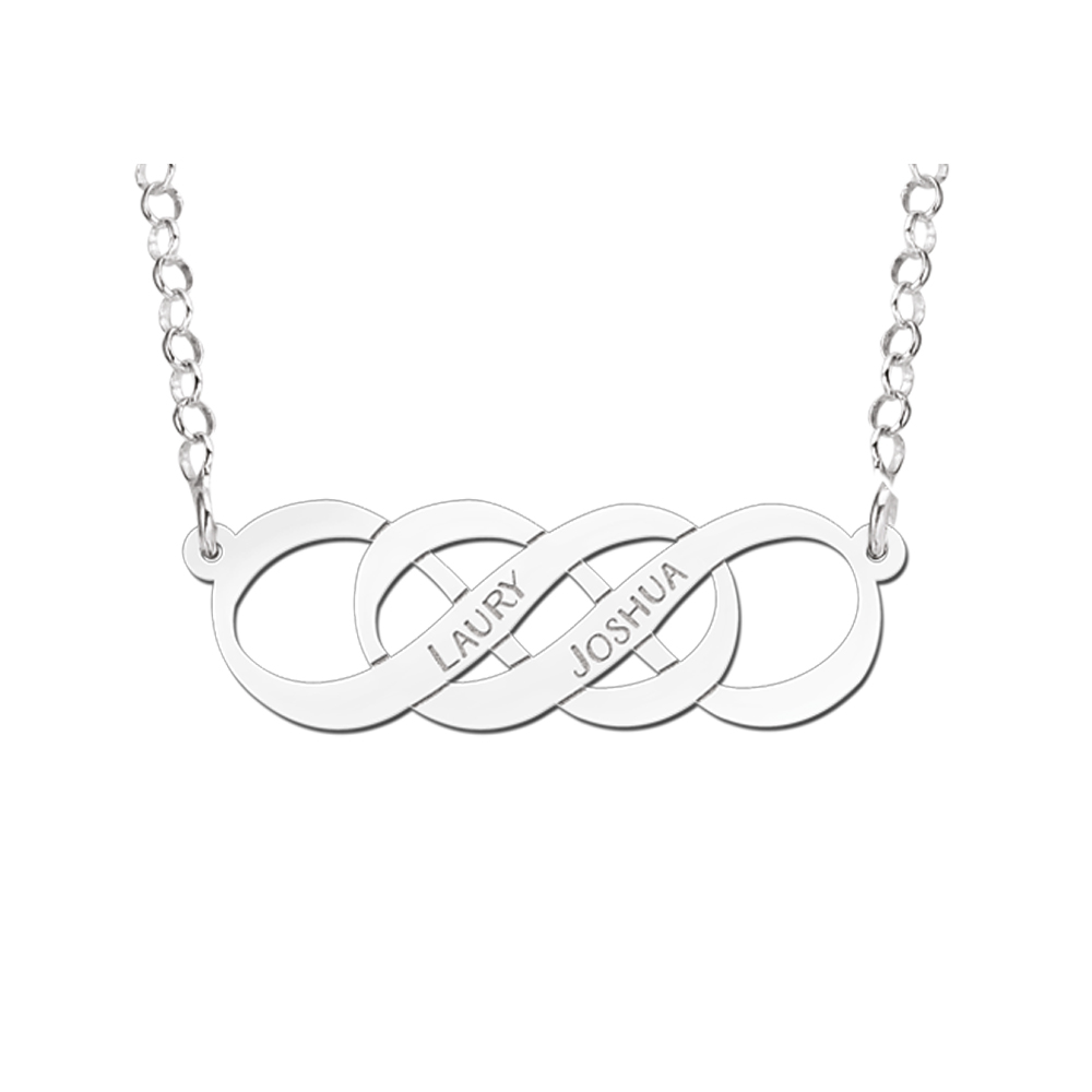 Silberne Kette mit double Infinity Symbol