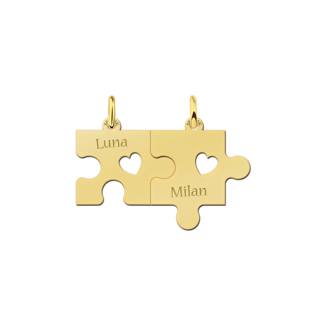 Goldene Freundschaftskette Puzzle mit Herzchen