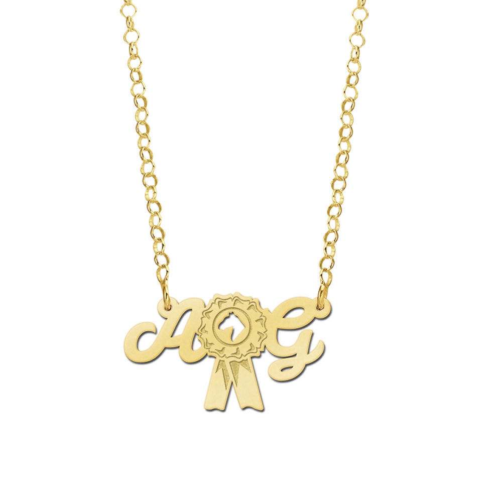 Kette mit Pferde Rosette - Gold