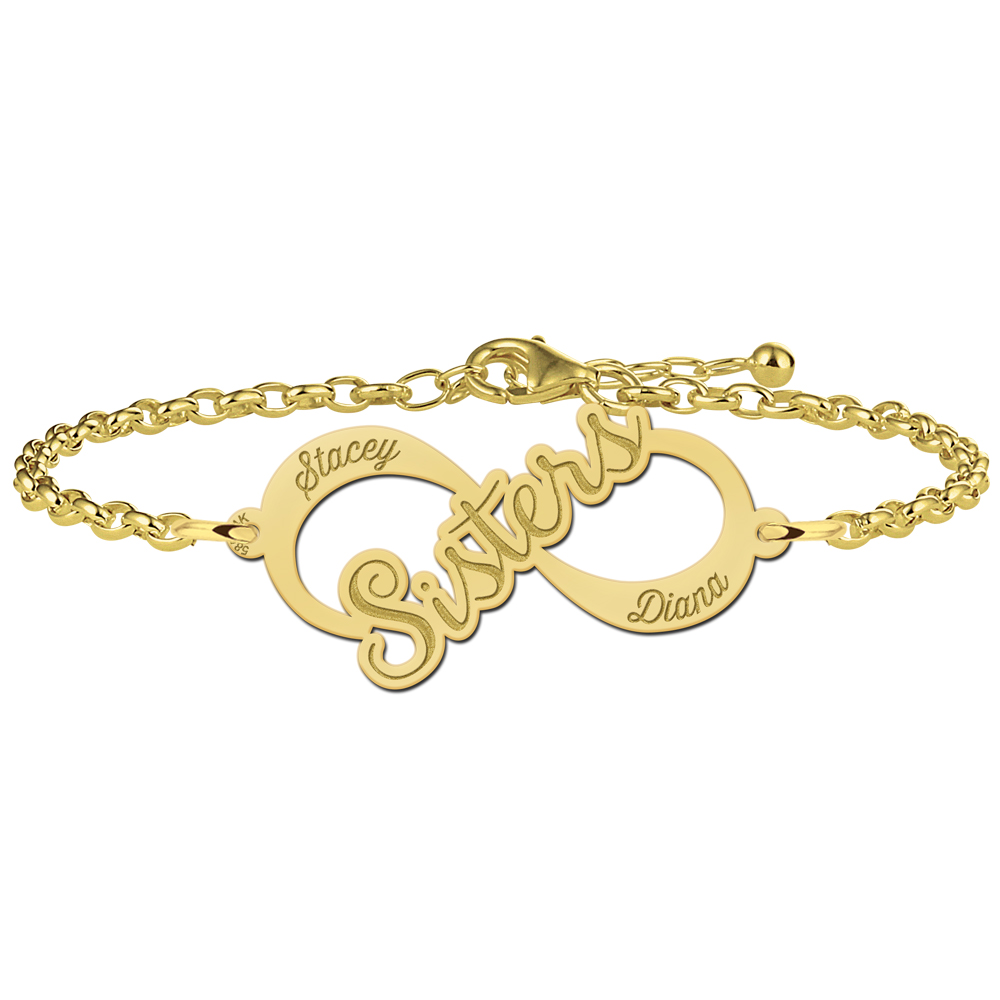 Goldenes Infinity Armband "Schwestern"