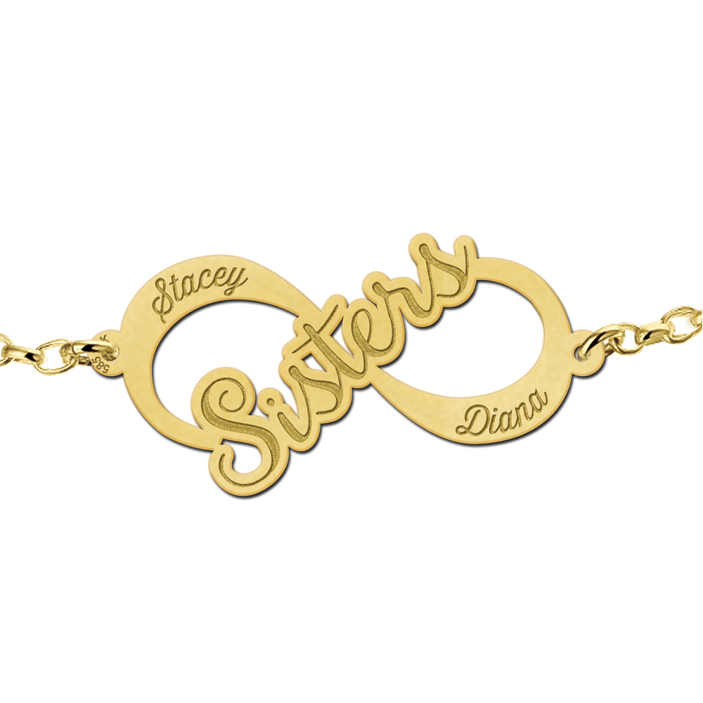 Goldenes Infinity Armband "Schwestern"