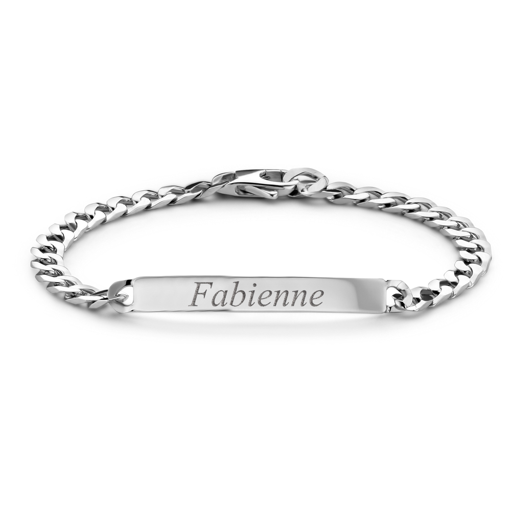 Silbernes Gourmet-Armband mit Namen