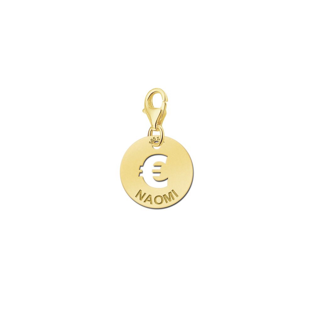 Goldener Charm Anhänger - Euro