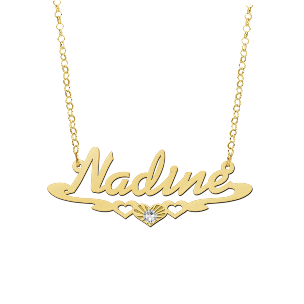 Goldene kette mit namen „Nadine“