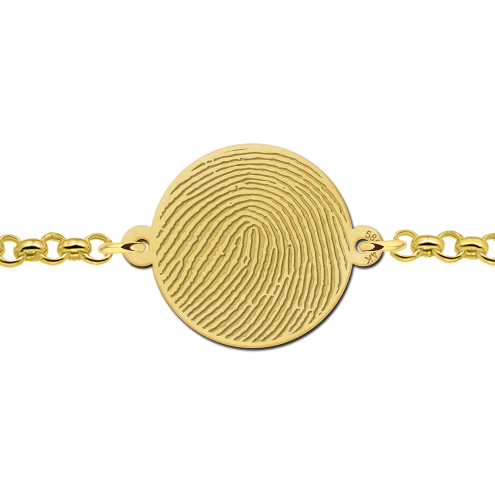 Goldenes Armband mit Fingerabdruck rund