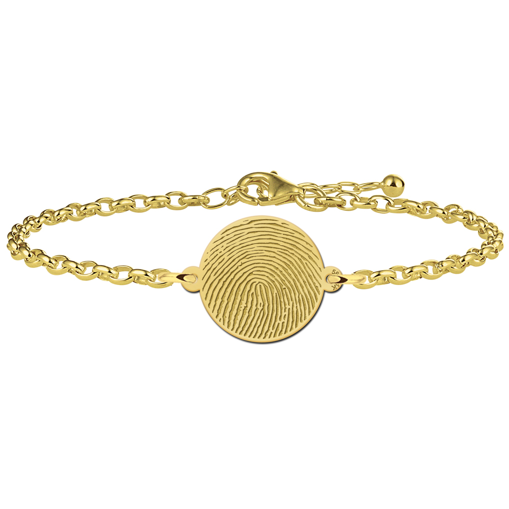 Goldenes Armband mit Fingerabdruck rund