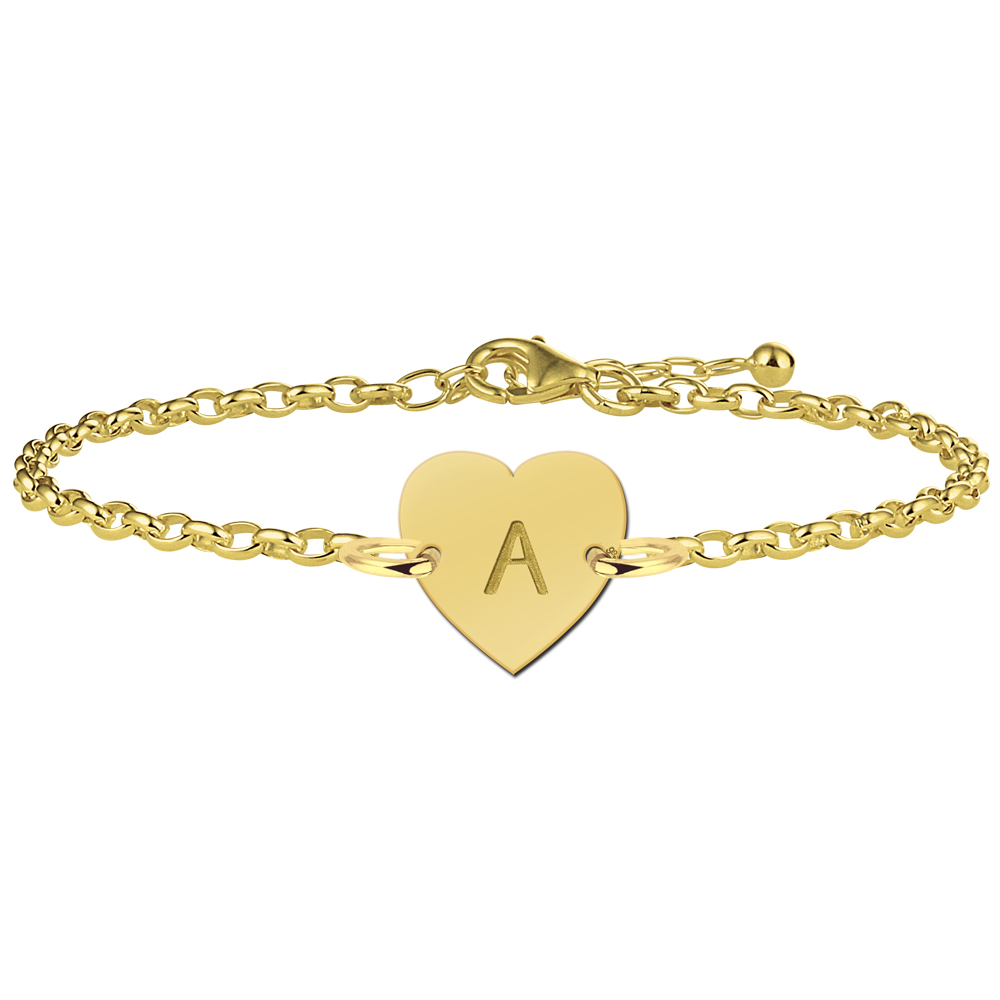 Vergoldetes rundes Armband mit Buchstaben