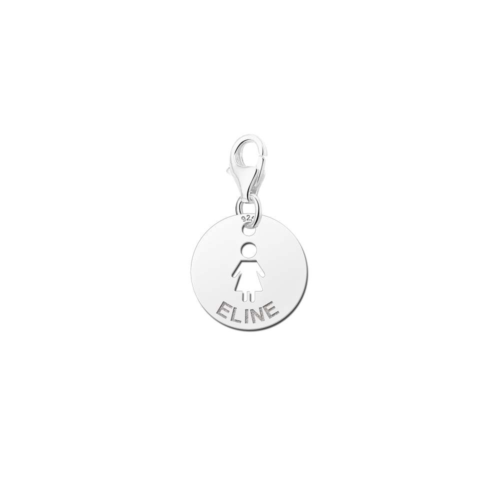 Silber Namensanhänger mit Mädchenfigur