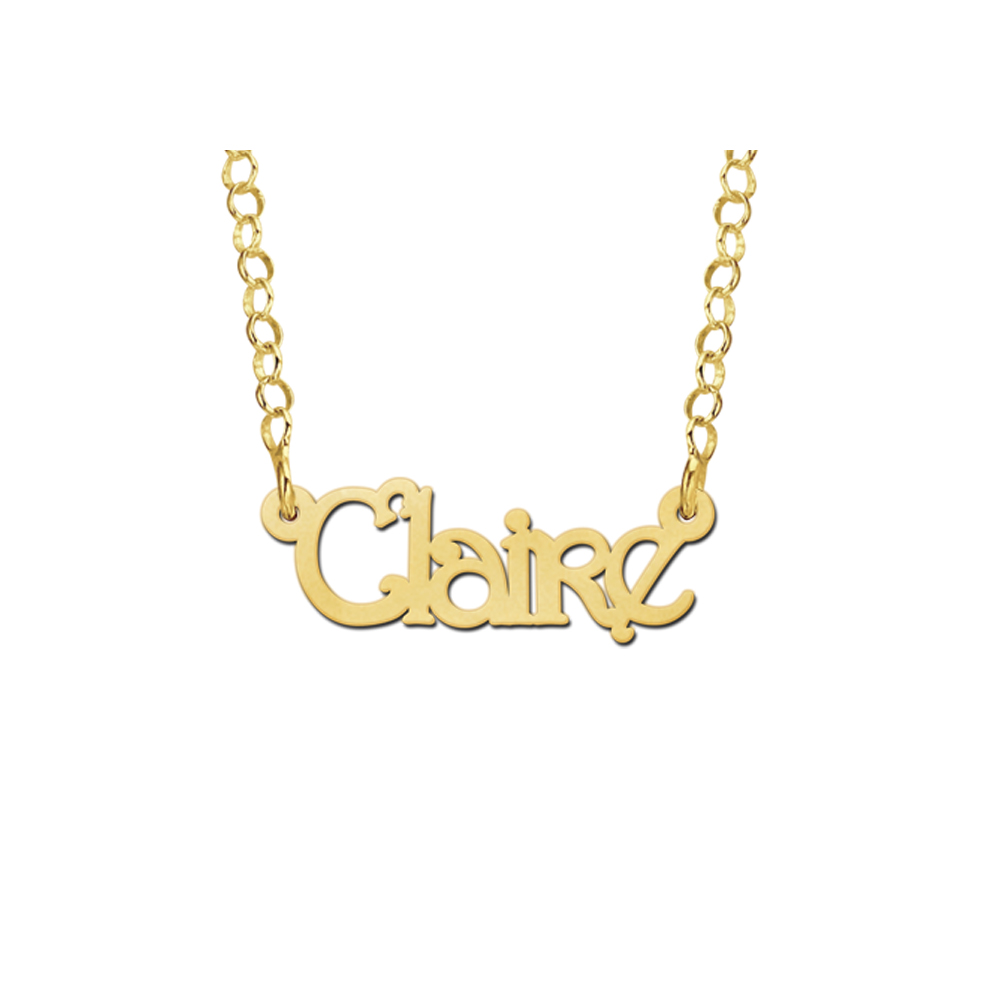 Goldene Kinder-Namenskette „Claire“