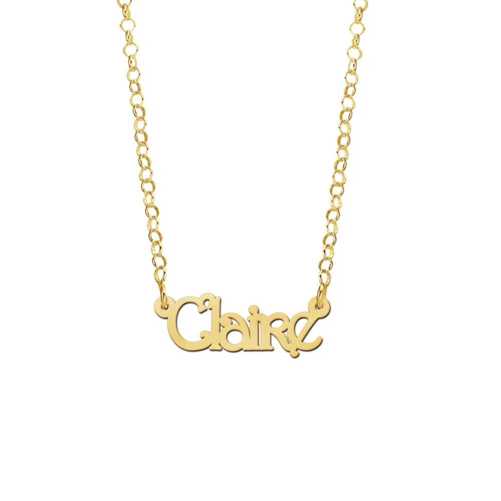 Goldene Kinder-Namenskette „Claire“