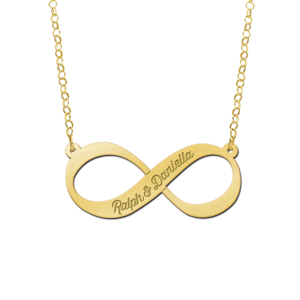 Goldene Infinity Kette mit Gravur