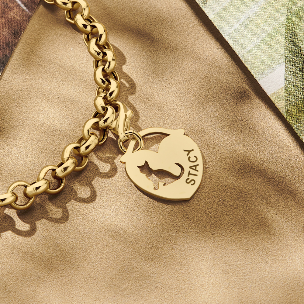 Gold Schmuck Tier Anhänger -  Katze