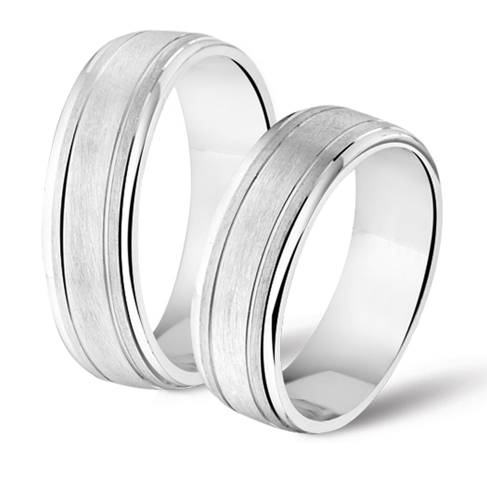 Silbernes Ring Paar Model „Liebe“