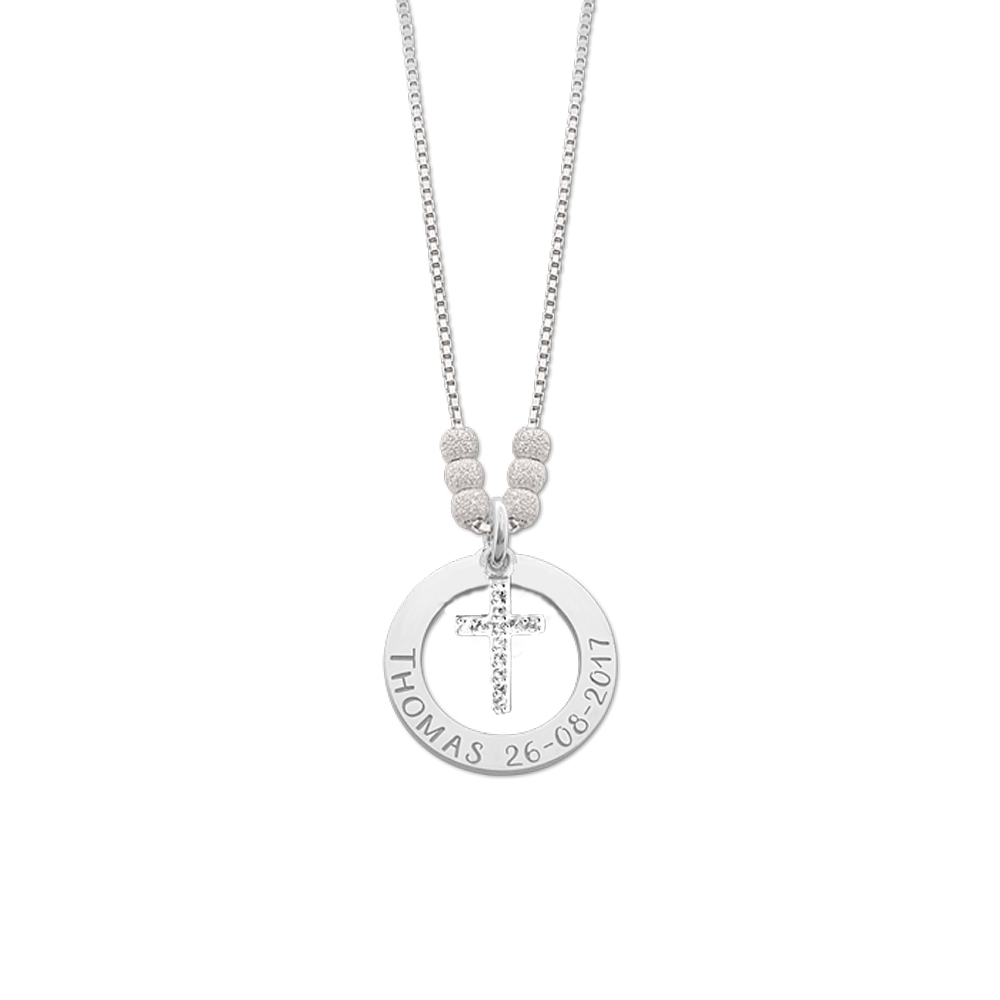 Kette für Mama Silber mit Kreuz