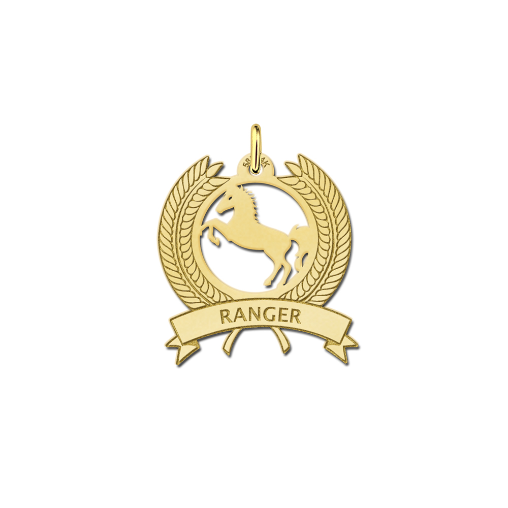 Goldener Pferde Schmuck - Rosette Pferd