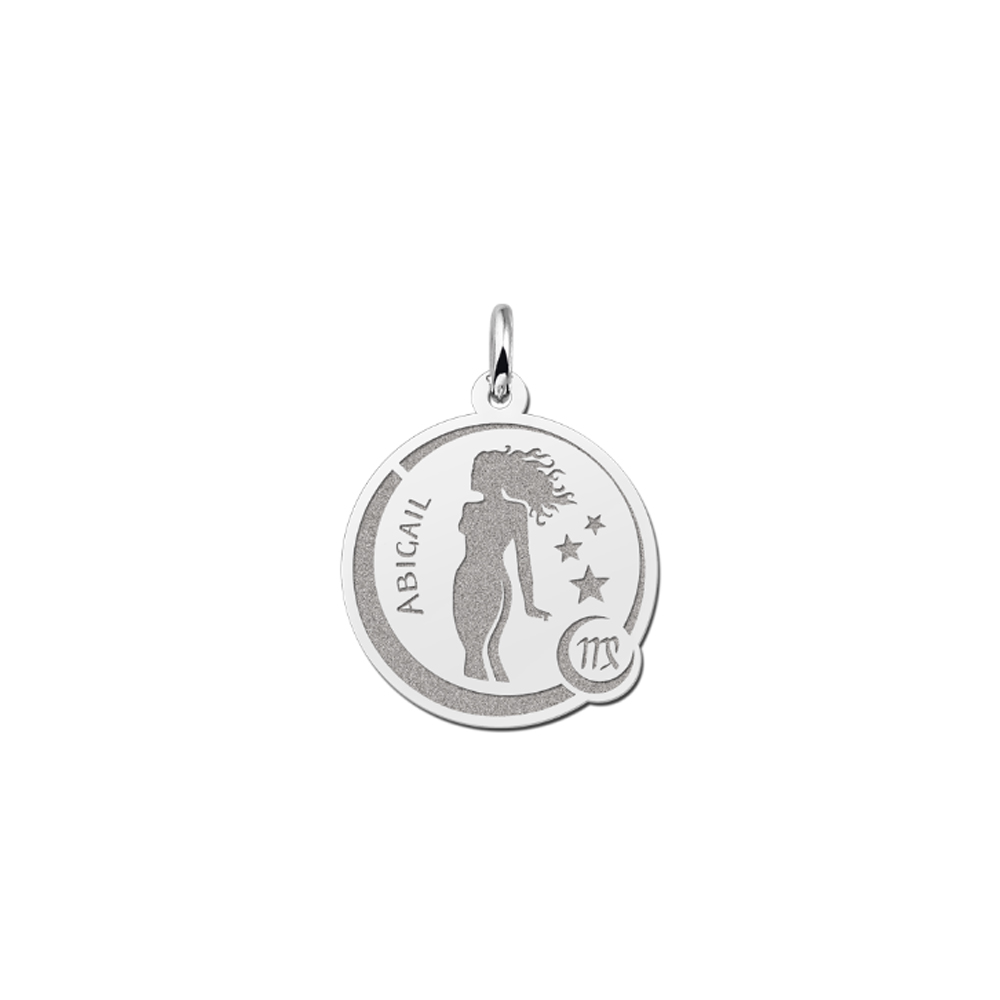 Sternzeichen 925er Silber Anhänger mit Namen Jungfrau