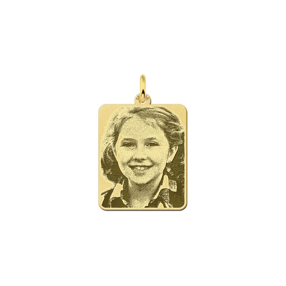 Kette mit foto dogtag gold