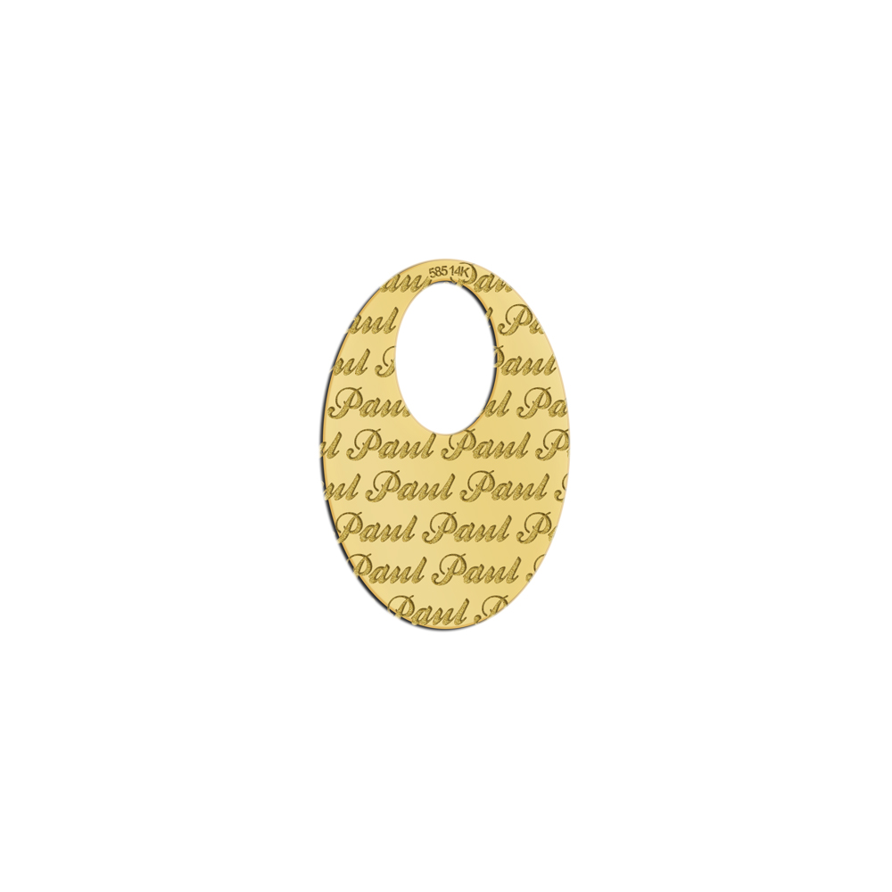 Hundemarke Gold Anhänger - oval