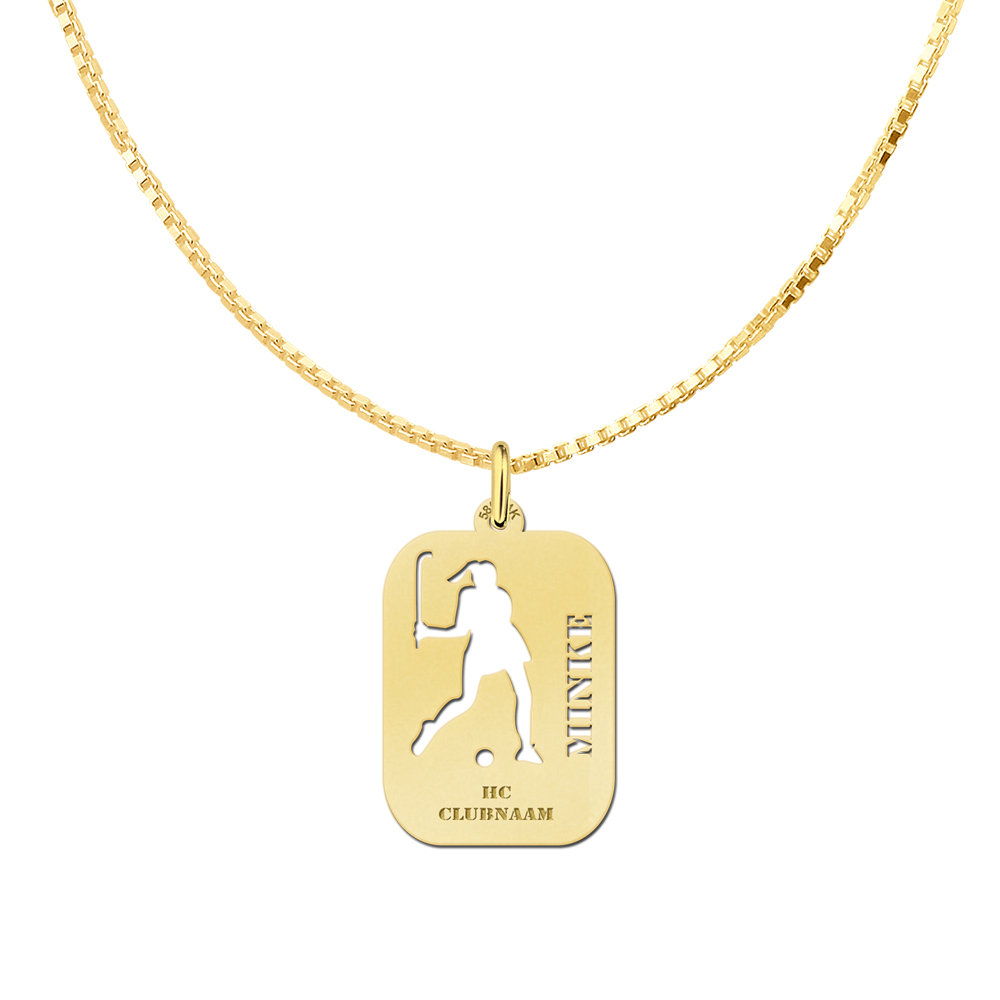 Goldener Sport Charm -  Hockey Damen