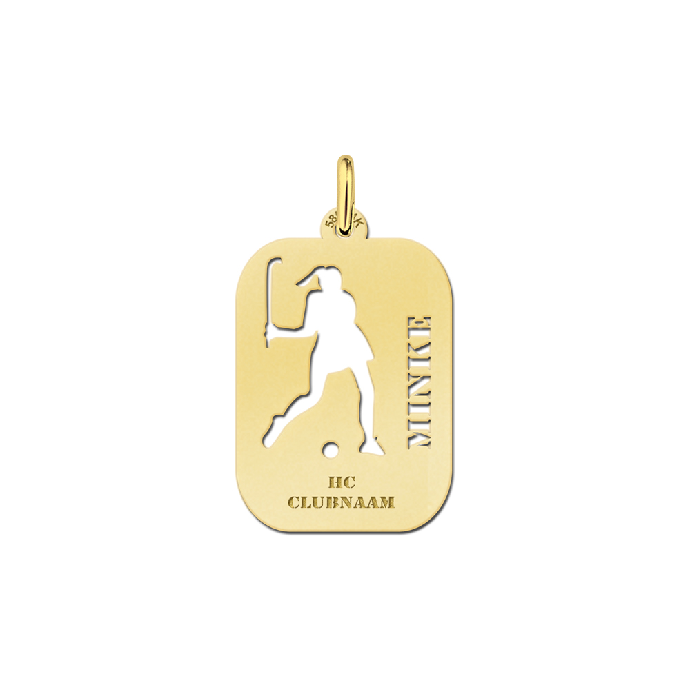 Goldener Sport Charm -  Hockey Damen