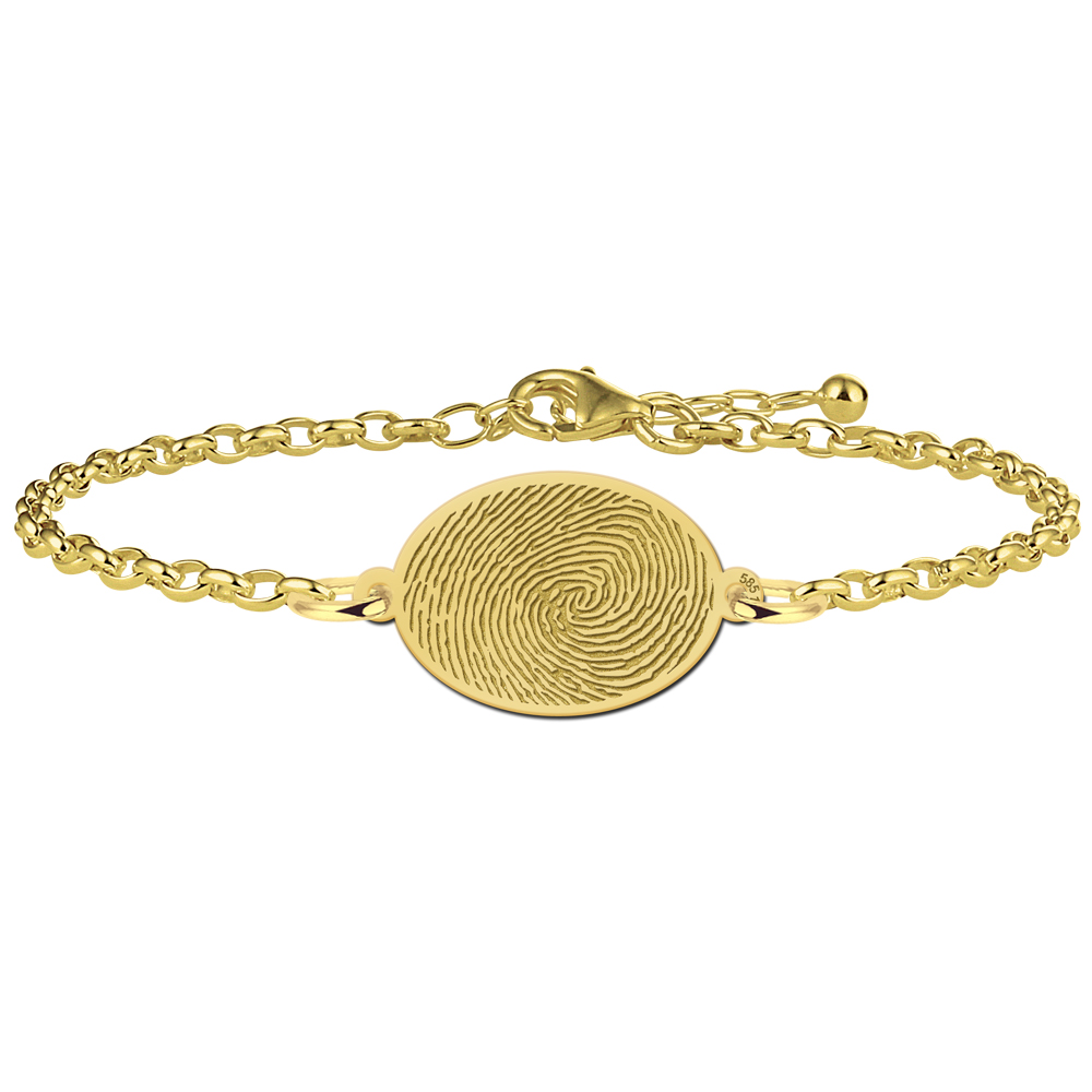 Goldenes Armband mit Fingerabdruck oval