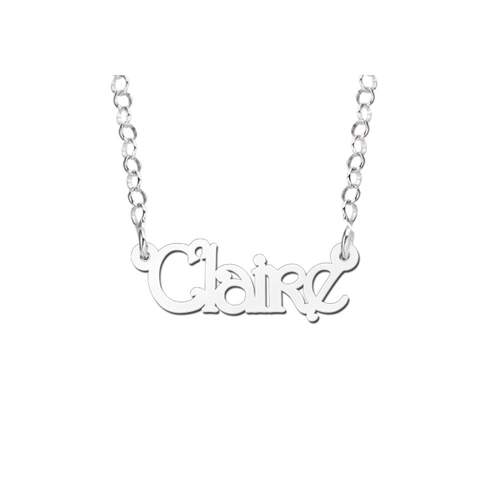 Silberne Kinder-Namenskette „Claire“