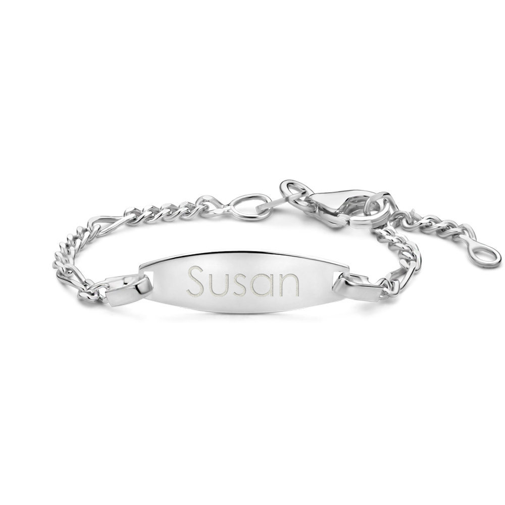 Oval Baby Armband Figaro aus Silber