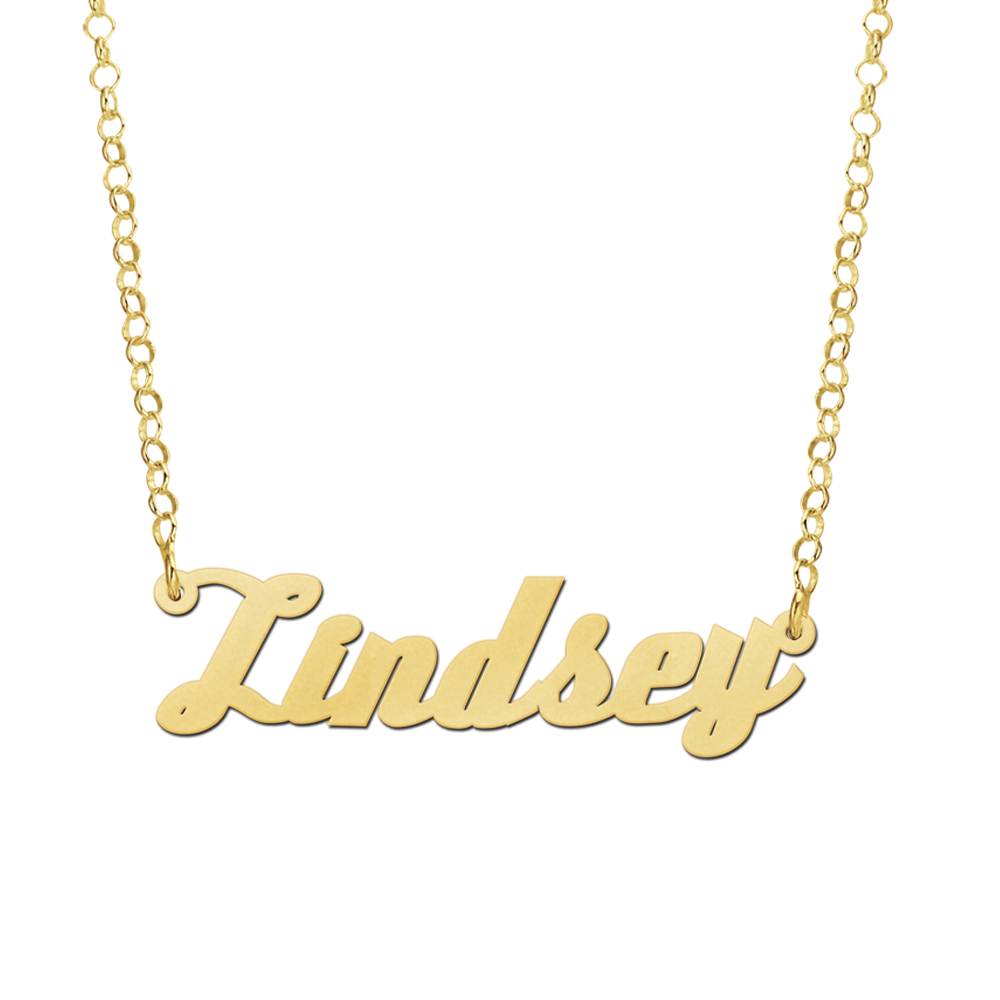 Goldene Namenskette Modell Lindsey