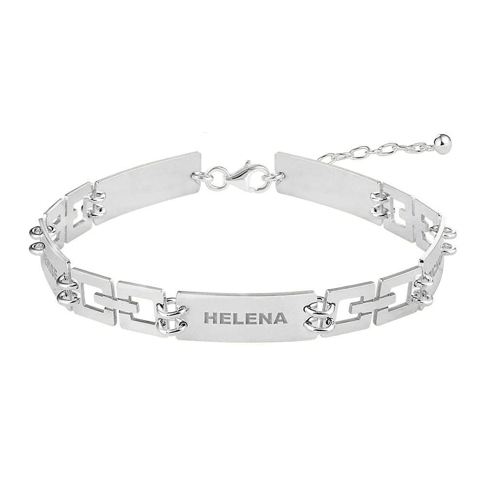 Silbernes Armband mit Verbindungen